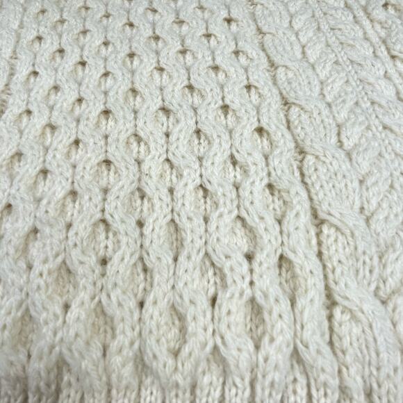 🔥Highland Home Industries Scotland Wool Aran Cable Knit Fisherman Preppy Sweater - Picture 7 of 15